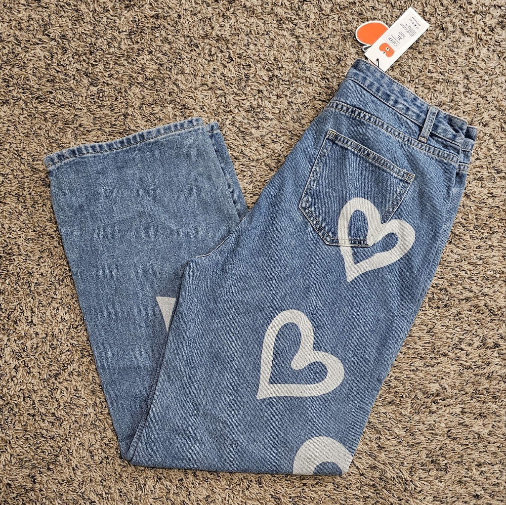 CIDER Boyfriend Jeans - White Hearts